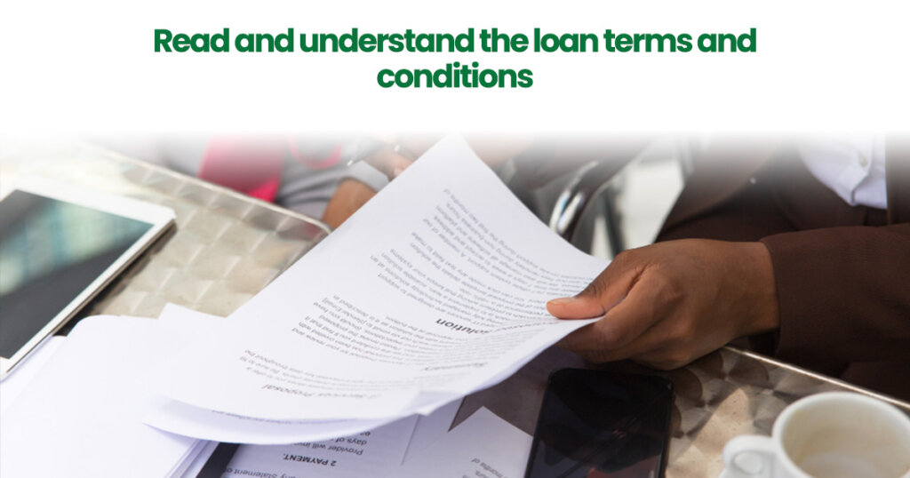 read and understand the loan terms